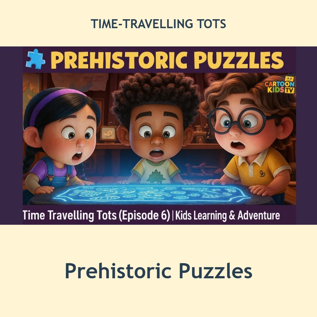Prehistoric Puzzles episode artwork from Time Travelling Tots